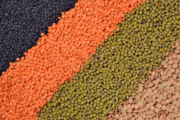 Mixture of lentils and beans