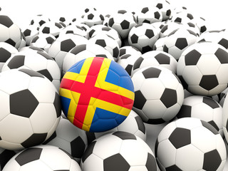 Football with flag of aland islands