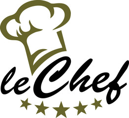 Chefkoch - Koch Mütze - 5 Sterne - Vektor