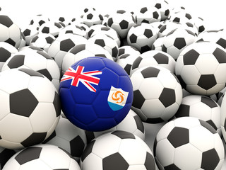 Football with flag of anguilla