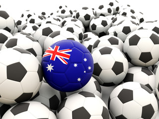 Football with flag of australia