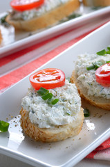 Cottage cheese bruschettas