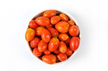 grape tomatoes on white