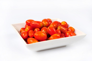 grape tomatoes on white