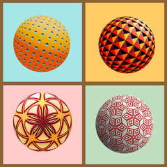 Vector set of decorative spheres