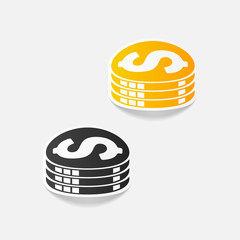 realistic design element: money, coin, dollar