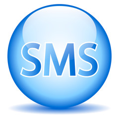 Sms blue glossy web icon