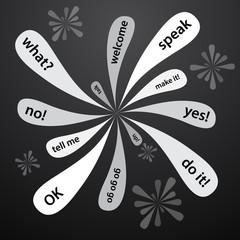 grayscale speak bubbles eps10