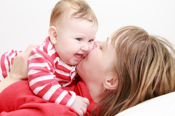 happy mother and cute baby