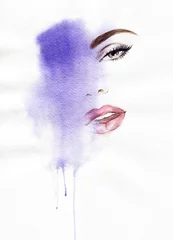 Abwaschbare Fototapete Aquarell Gesicht abstraktes Aquarell .Frauenporträt