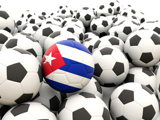 Football with flag of cuba