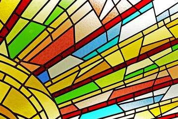 Stained glass window detail - obrazy, fototapety, plakaty