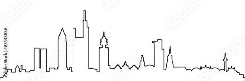 "Skyline Frankfurt am Main Linie" Stock image and royalty