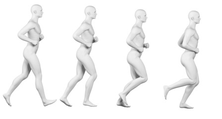 running cycle illustration - white body