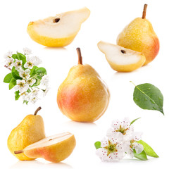 Ripe pear isolated on white background