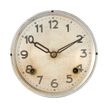 antique clocks isolated on white.