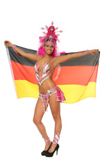 brasilianerin mit Deutschlandfahne