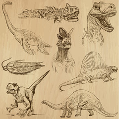 Dinosaurs no.1 - an hand drawn illustrations, vector set - 63535663