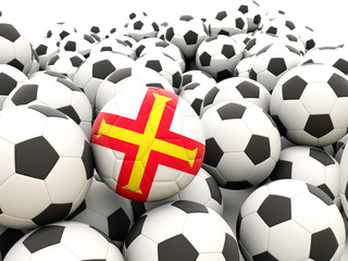 Football with flag of guernsey