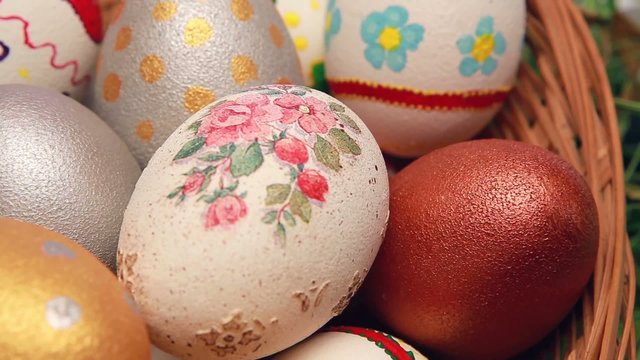 Easter eggs in a basket