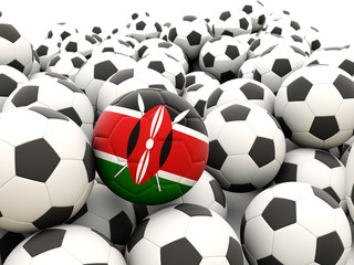 Football with flag of kenya