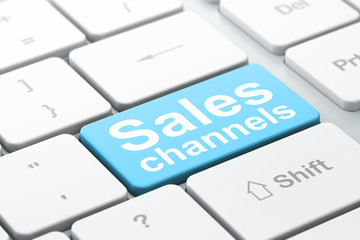 Advertising concept: Sales Channels on computer keyboard