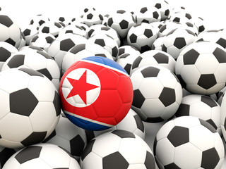 Football with flag of north korea