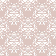 vector seamless backdrop. damask pattern. flower wallpaper
