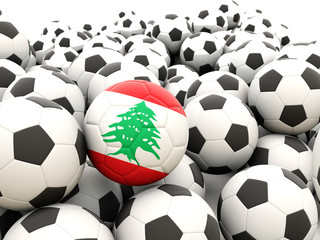 Football with flag of lebanon
