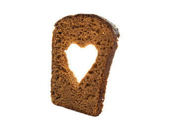 slice of black rye bread isolated