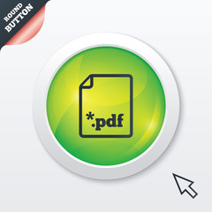 PDF file document icon. Download pdf button.