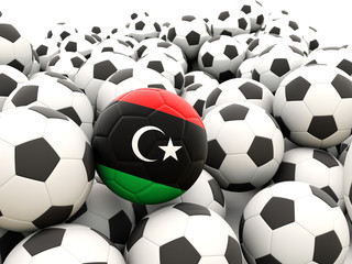 Football with flag of libya