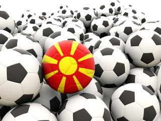 Football with flag of macedonia