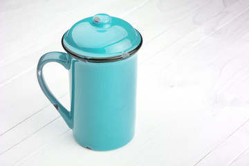 cup of Coffee on wooden vintage table