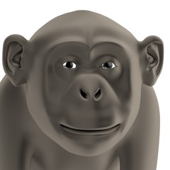 realistic 3d render of chimpanzee