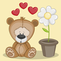 Bear with flower