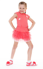 charming little girl in short dress.