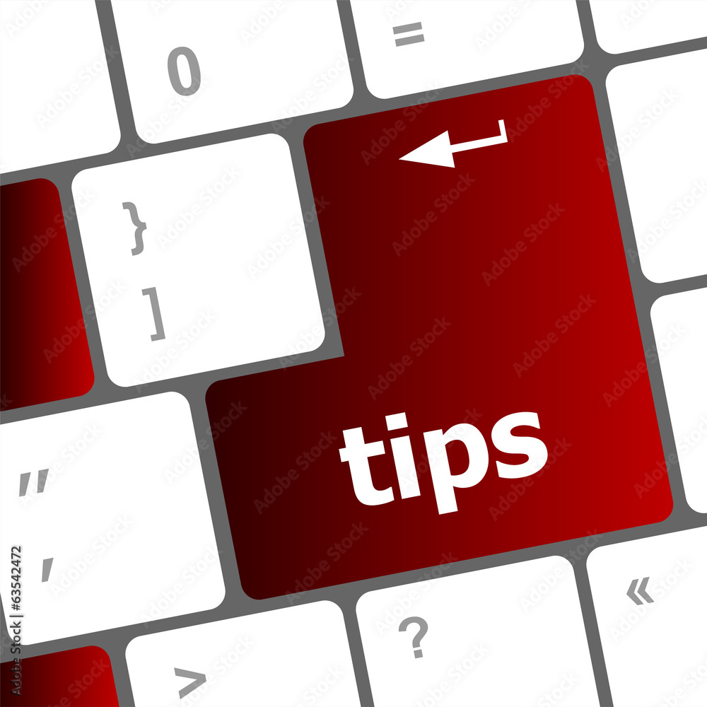 Aufkleber keyboard key, tips button on computer pc icon
