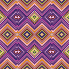 Color Abstract Retro Zigzag Vector Background