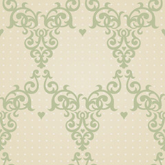 Vector seamless pattern in Victorian style. Element for design.
