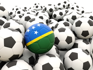 Football with flag of solomon islands