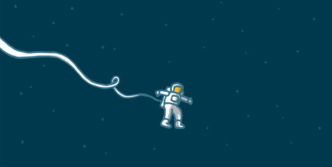 Obraz na płótnie Canvas Lonely astronaut in space