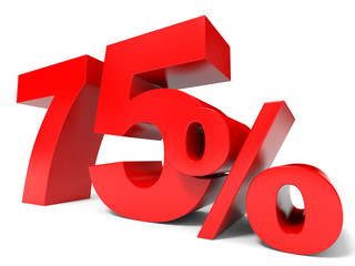 Red seventy five percent off. Discount 75%.