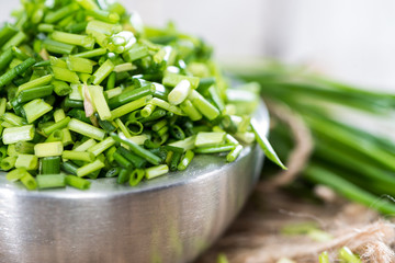 Bowl with cutted Chive