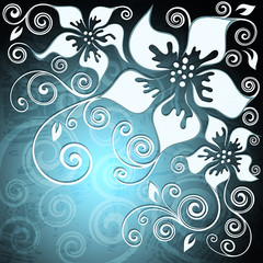 Abstract vintage floral vector illustration.