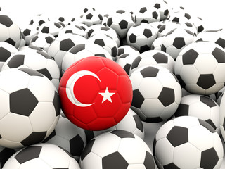 Football with flag of turkey