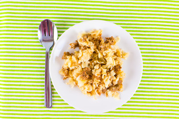 Pasta with roasted minced meat