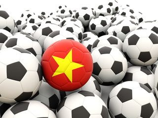 Football with flag of vietnam