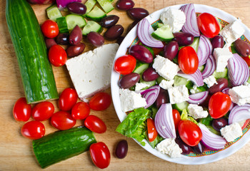 Traditional Greek village salad