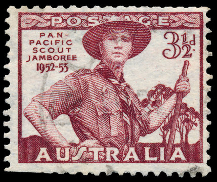 Stamp printed in Australia shows Pan-Pacific Scout Jamboree